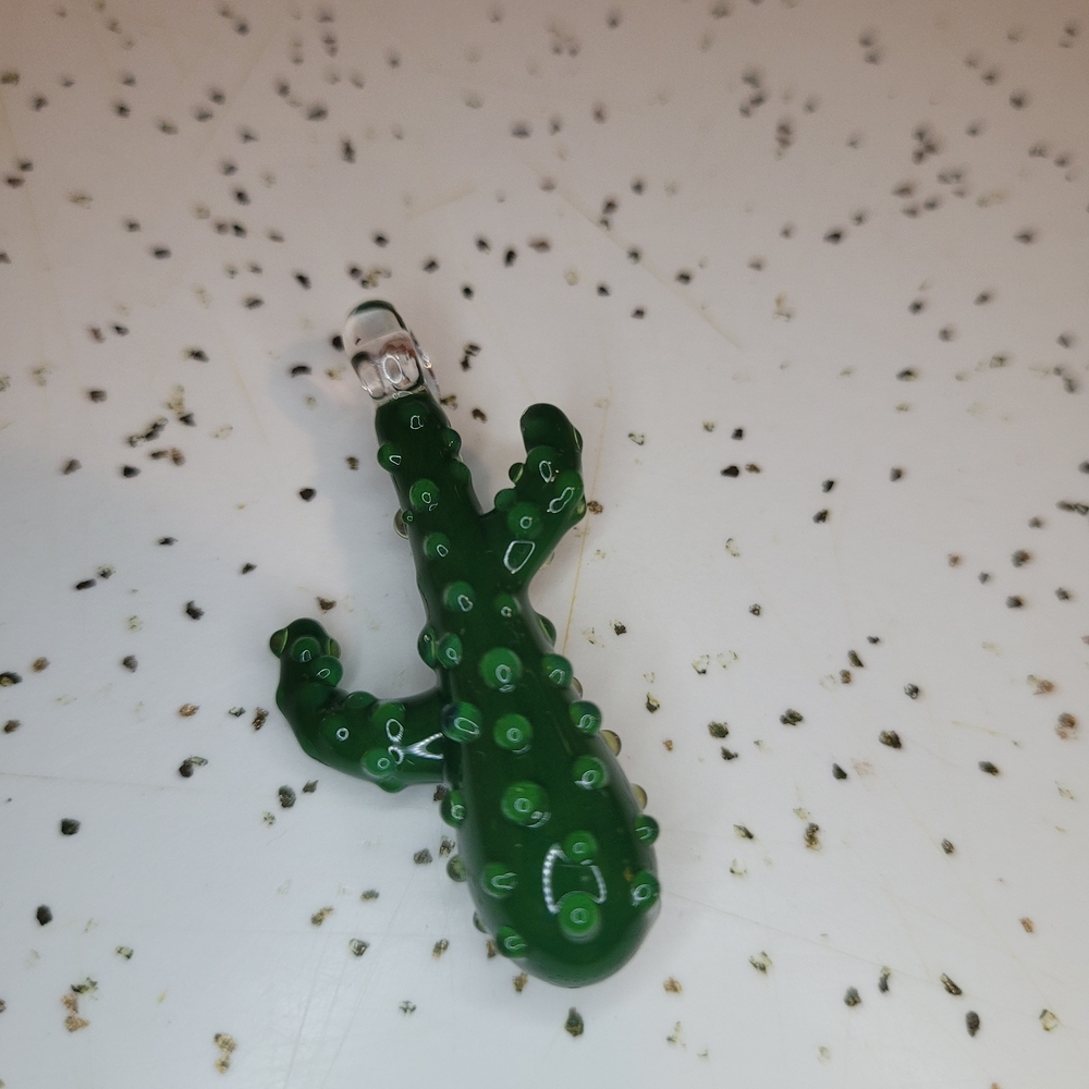 Saguaro Cactus Handmade Blown Glass Pendant